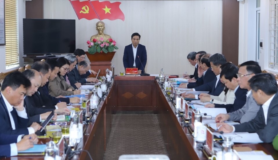 Bí thư Tỉnh ủy Nguyễn Doãn Anh chủ trì buổi làm việc với Ban Thường vụ Huyện ủy Thọ Xuân.