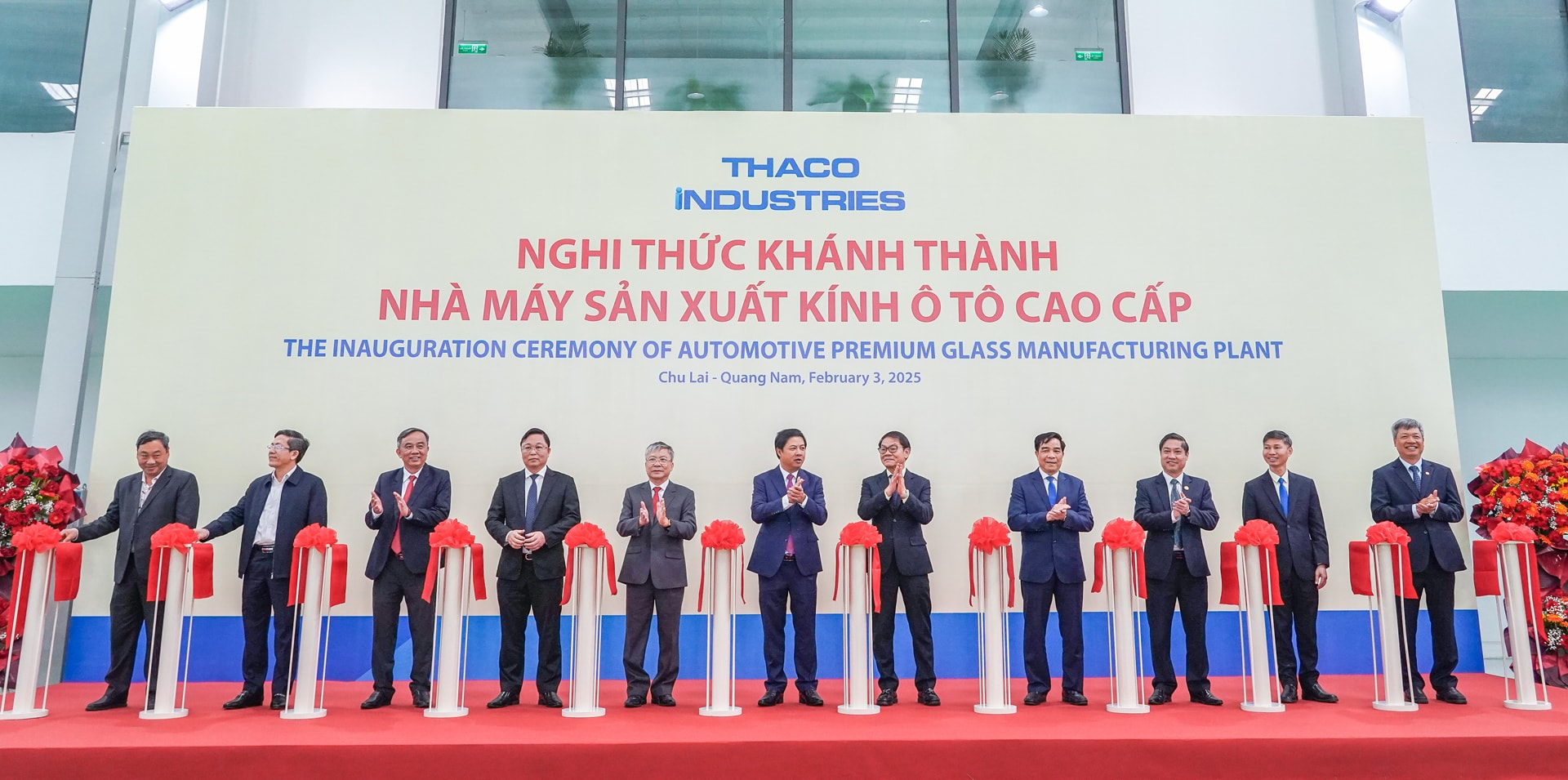 Nghi thức khánh thành Nhà máy Sản xuất Kính ô tô cao cấp