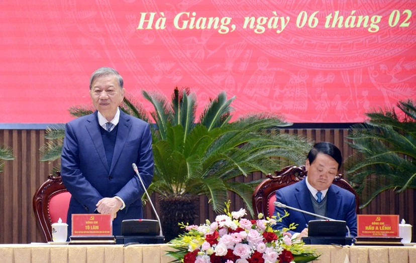 Tổng Bí thư Tô Lâm chủ trì buổi làm việc với tỉnh Hà Giang