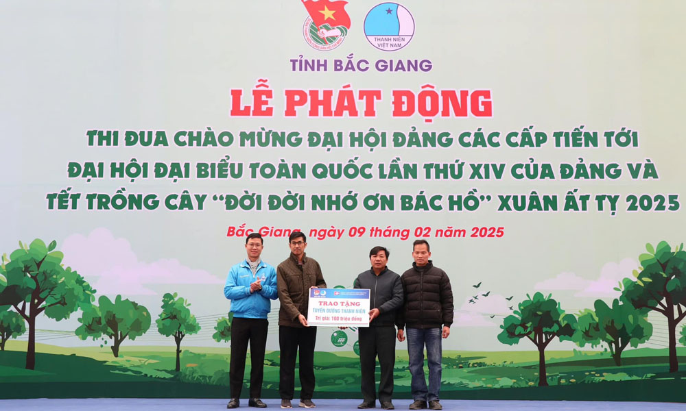 Tuổi trẻ Bắc Giang phát động thi đua chào mừng Đại hội Đảng các cấp và Tết trồng cây "Đời đời nhớ ơn Bác Hồ"