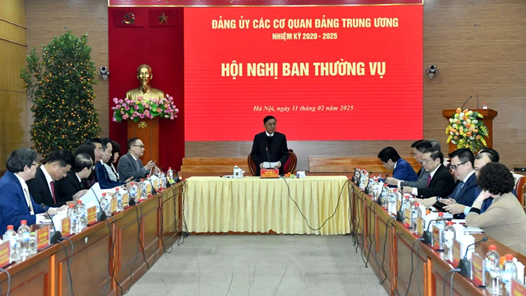 Quang cảnh hội nghị Ban Thường vụ lần thứ nhất. (Ảnh: Đăng Khoa)