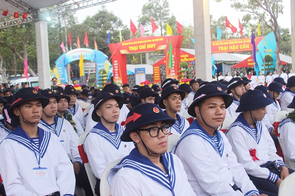 Các tân binh trong buổi lễ giao nhận quân tại Tp.Vũng Tàu