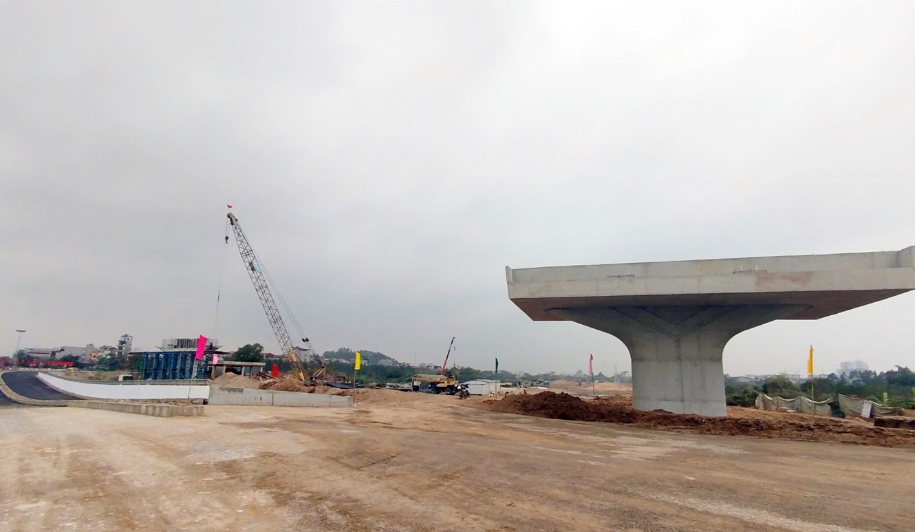 Tập trung đẩy nhanh tiến độ thi công dự án đường Vành đai 4 - Vùng thủ đô Hà Nội, đoạn qua địa phận tỉnh Bắc Ninh.