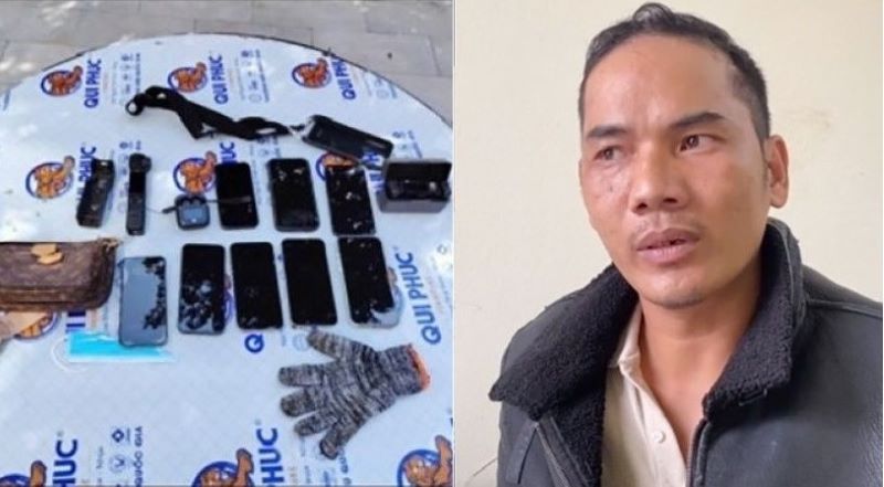 Đối tượng Trần Bảo Hiền cùng tang vật. Đối tượng Trần Bảo Hiền cùng tang vật.