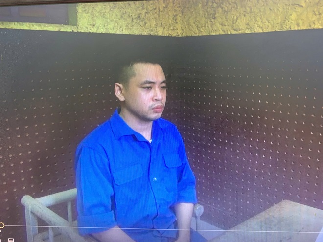 Đối tượng Thịnh tại cơ quan công an