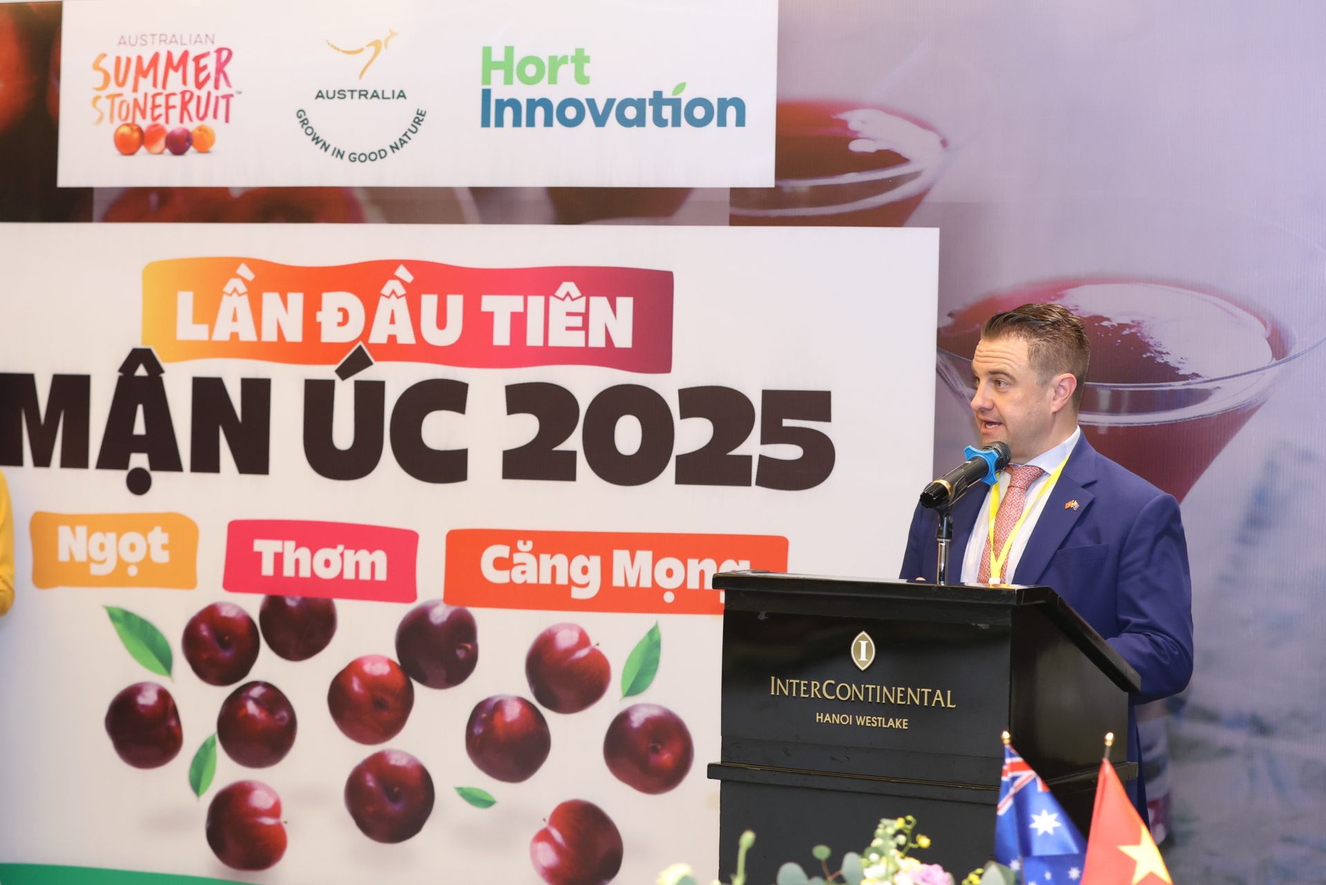 &Ocirc;ng Christopher Morley, Tham t&aacute;n thương mại thuộc Austrade Việt Nam, ph&aacute;t biểu tại sự kiện