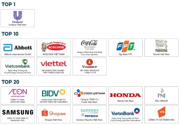 Vietcombank là ngân hàng duy nhất có mặt trong Top 10 Bảng xếp hạng khối Doanh nghiệp lớn. Nguồn: Anphabe