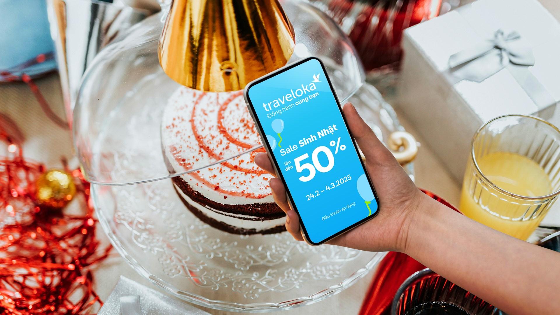 Nhân dịp sinh nhật lần thứ 13, Traveloka mang đến cho du khách chiến dịch Khuyến mãi Sinh nhật với ưu đãi lên đến 50%