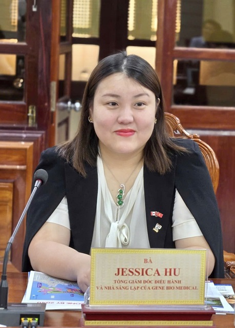 Bà Jessica Hu phát biểu tại buổi làm việc. Ảnh: L.Anh. Bà Jessica Hu phát biểu tại buổi làm việc. Ảnh: L.Anh.