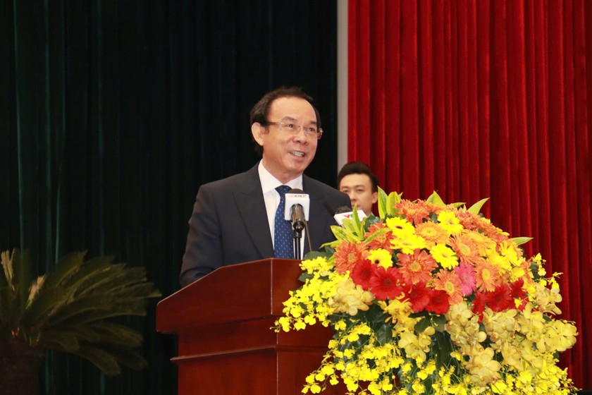 Ông Nguyễn Văn Nên, Bí thư Thành ủy TP. Hồ Chí Minh phát biểu khai mạc