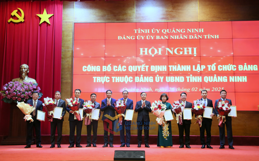 Đảng ủy UBND tỉnh trao quyết định thành lập các chi, đảng bộ trực thuộc.