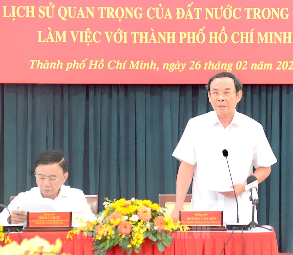 Ông Nguyễn Văn Nên phát biểu tại buổi làm việc Ông Nguyễn Văn Nên phát biểu tại buổi làm việc