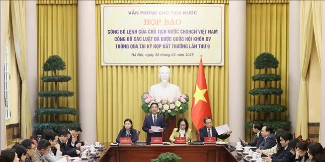 Họp báo Công bố Lệnh của Chủ tịch nước về 3 Luật được Quốc hội thông qua