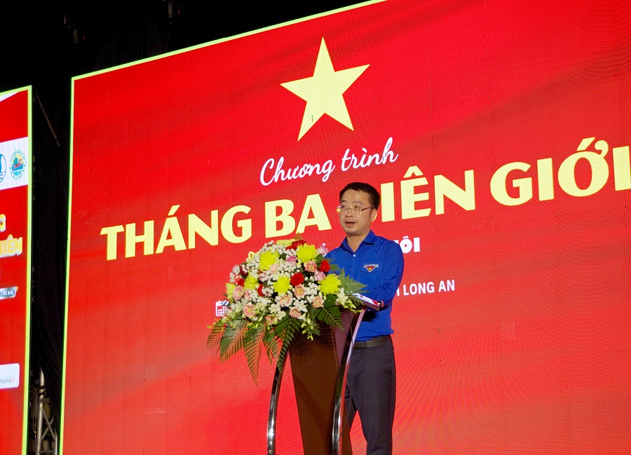 Bí thư Ban Chấp hành Trung ương Đoàn, Chủ tịch Trung ương Hội Liên hiệp Thanh niên Việt Nam - Nguyễn Tường Lâm phát biểu tại chương trình