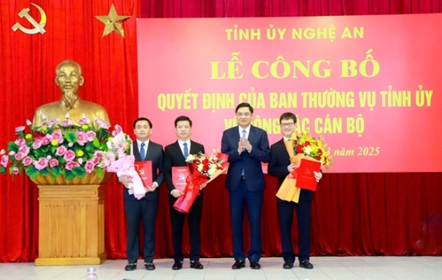 Nghệ An bổ nhiệm nhân sự chủ chốt tại Tỉnh ủy