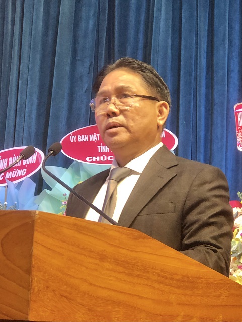 Ông Lê Minh Thiện phát biểu khai mạc Đại hội. Ảnh: VH Ông Lê Minh Thiện phát biểu khai mạc Đại hội. Ảnh: VH