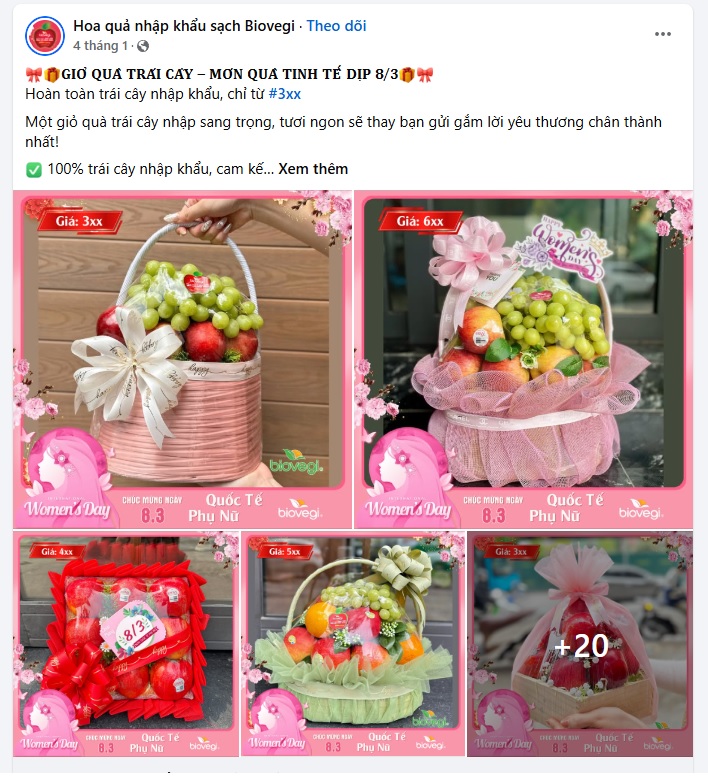 Các mẫu trái cây với các mức giá khác nhau tùy nhu cầu người mua