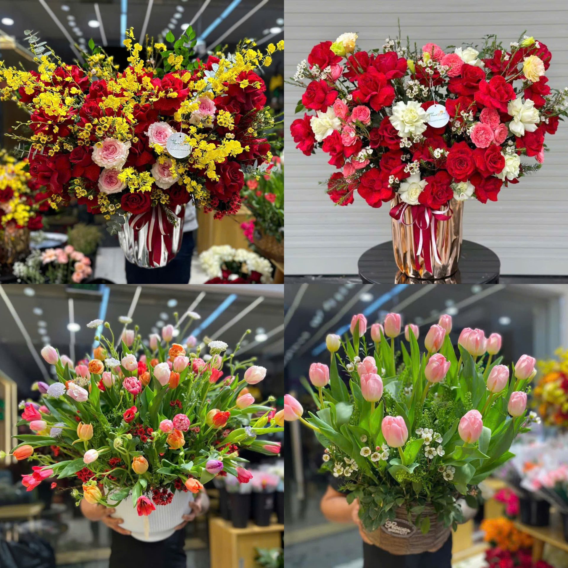 Những mẫu hoa tươi tại cửa hàng Dalat Flower 365 days ở Nguyễn Khánh Toàn