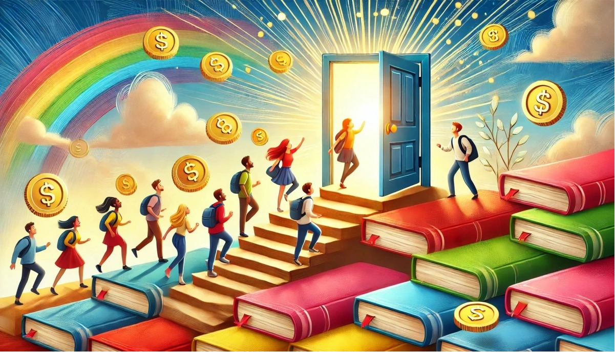 Miễn học phí – Giảm gánh nặng, nâng cao cơ hội học tập (Ảnh minh họa: ChatGPT)