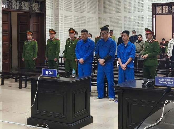 Các bị cáo tại phiên tòa