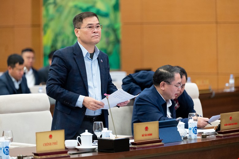 Thứ trưởng Bùi Văn Khắng trình bày tờ trình.