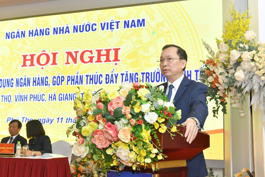 Phó thống đốc thường trực NHNN Đào Minh Tú phát biểu tại Hội nghị 