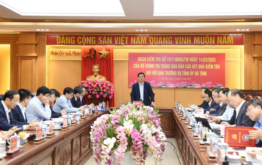 Đoàn kiểm tra của Bộ Chính trị thông qua kết quả kiểm tra với Tỉnh ủy Hà Tĩnh