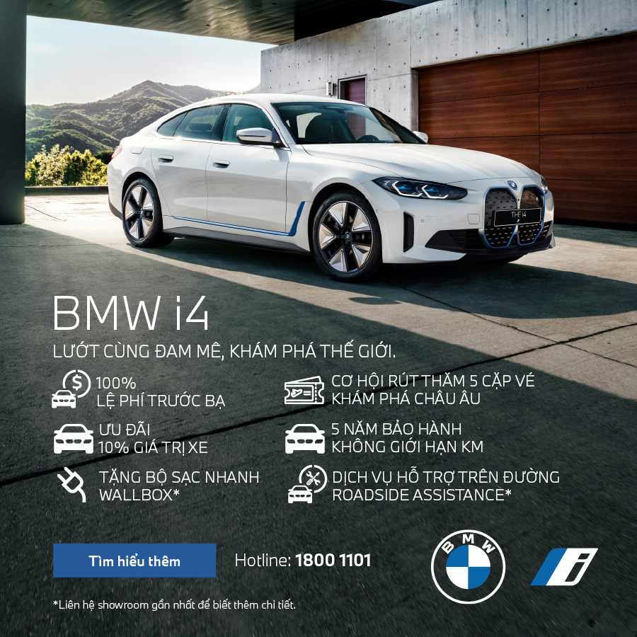 Sở hữu BMW i4 với ưu đãi lên đến 10% giá trị xe trong tháng 3