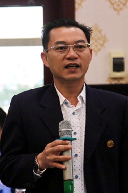 Ông Nguyễn Bay giới thiệu về Hội nghị xúc tiến đầu tư tỉnh Bình Định. Ảnh: Viết Hiền