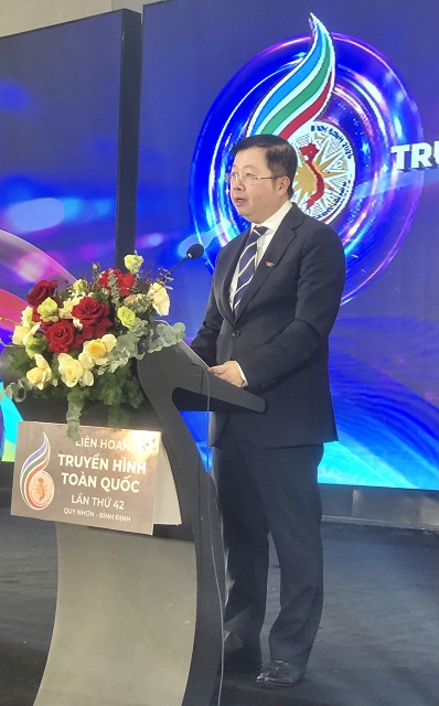 Ông Nguyễn Thanh Lâm phát biểu Khai mạc Liên hoan. Ảnh: VH