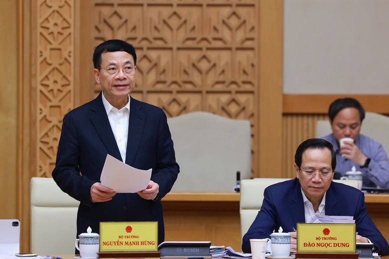 Bộ trưởng Bộ Khoa học và Công nghệ phát biểu tại phiên họp - Ảnh: VGP/Nhật Bắc