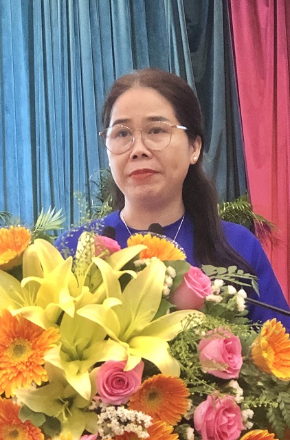 Bà Đỗ Thị Diệu Hạnh phát biểu khai mạc Hội thảo. Ảnh VH