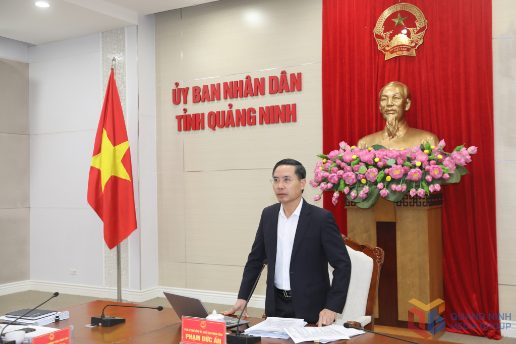 Ông Phạm Đức Ấn, Phó Bí thư Tỉnh ủy, Chủ tịch UBND tỉnh Quảng Ninh, chủ trì phiên họp.