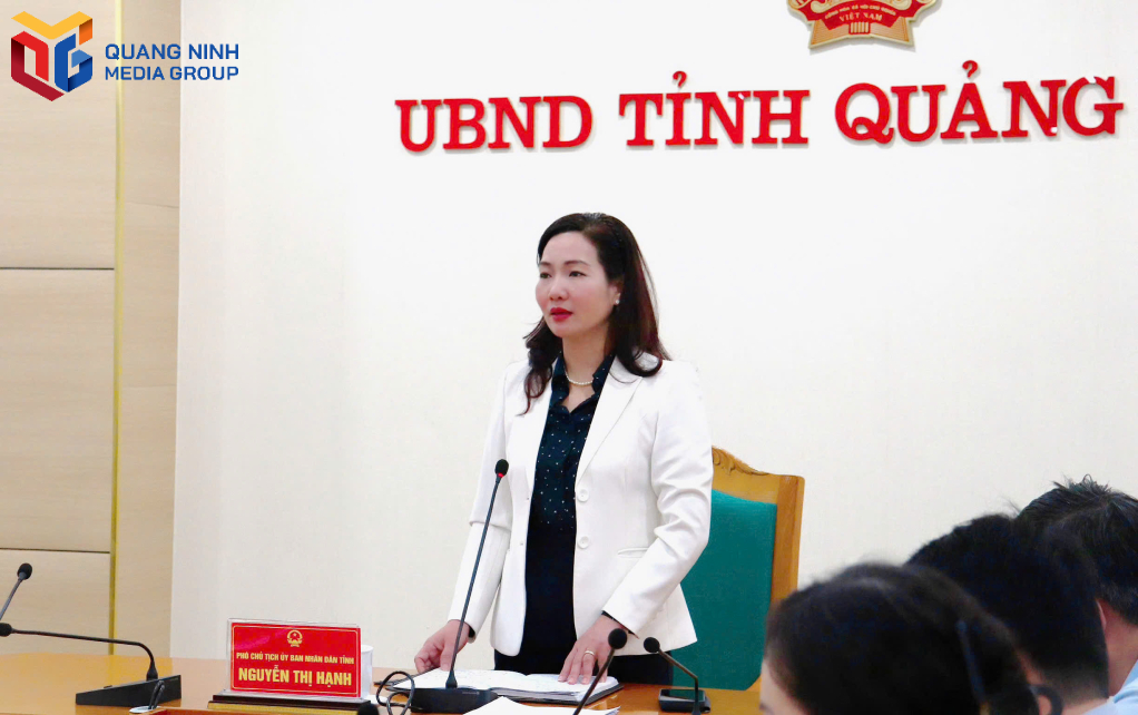 Phó Chủ tịch UBND tỉnh Quảng Ninh Nguyễn Thị Hạnh chỉ đạo cuộc họp.