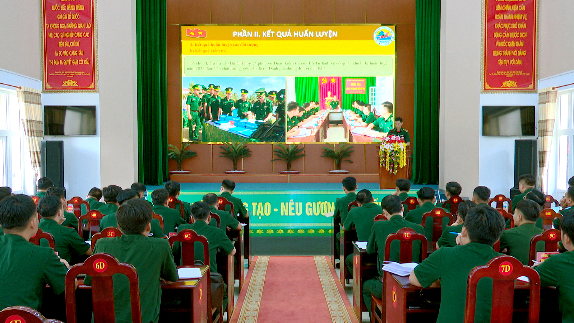 Quang cảnh hội nghị rút kinh nghiệm thực hiện nhiệm vụ huấn luyện; xây dựng chính quy, quản lý kỷ luật quý I năm 2025 Quang cảnh hội nghị rút kinh nghiệm thực hiện nhiệm vụ huấn luyện; xây dựng chính quy, quản lý kỷ luật quý I năm 2025