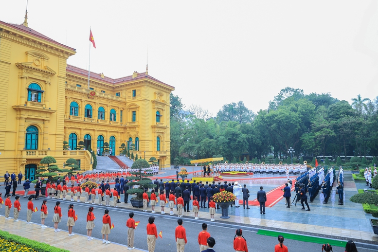 Quang cảnh lễ đón - Ảnh: VGP/Nhật Bắc