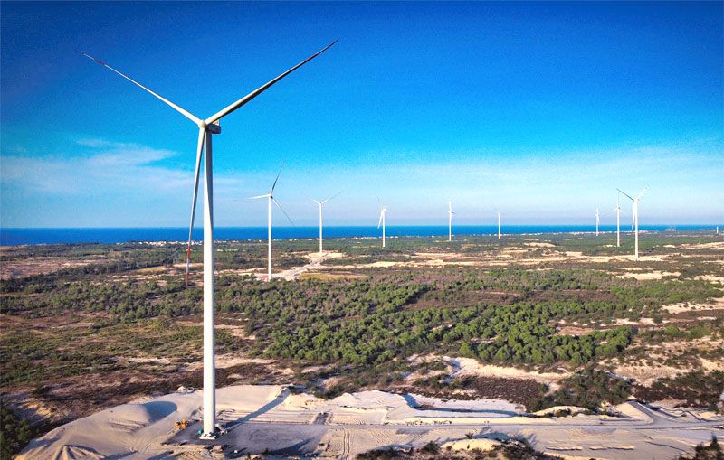 Một dự án điện gió được thực hiện tại Quảng Bình.