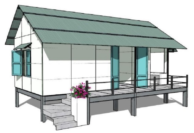 Mẫu nhà ở khu vực miền núi cho người độc thân (diện tích 35,7m2) do Trung tâm Tư vấn kỹ thuật xây dựng Đà Nẵng thiết kế Mẫu nhà ở khu vực miền núi cho người độc thân (diện tích 35,7m2) do Trung tâm Tư vấn kỹ thuật xây dựng Đà Nẵng thiết kế