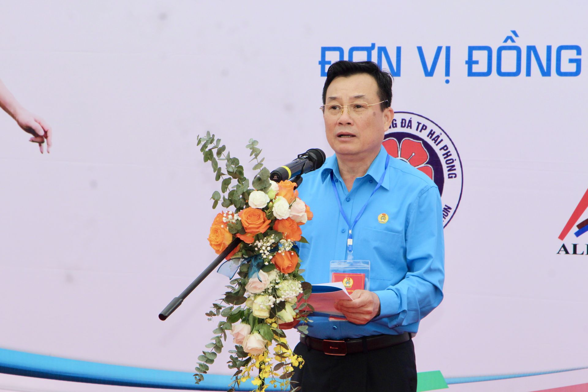 Đồng chí Nguyễn Văn Phiệt, Phó Chủ tịch LĐLĐ TP phát biểu khai mạc Đồng chí Nguyễn Văn Phiệt, Phó Chủ tịch LĐLĐ TP phát biểu khai mạc