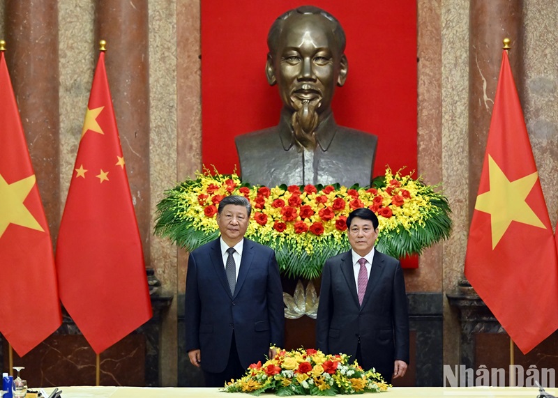 Chủ tịch nước Lương Cường và Tổng Bí thư, Chủ tịch Trung Quốc Tập Cận Bình chụp ảnh chung tại hội đàm Chủ tịch nước Lương Cường và Tổng Bí thư, Chủ tịch Trung Quốc Tập Cận Bình chụp ảnh chung tại hội đàm
