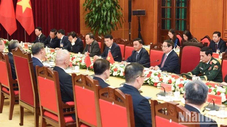 Thủ tướng Chính phủ Phạm Minh Chính hội kiến Tổng Bí thư, Chủ tịch Trung quốc Tập Cận Bình. (Ảnh: TRẦN HẢI) Thủ tướng Chính phủ Phạm Minh Chính hội kiến Tổng Bí thư, Chủ tịch Trung quốc Tập Cận Bình. (Ảnh: TRẦN HẢI)