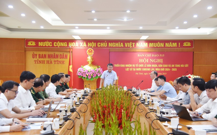 Ban Chỉ đạo 515 tỉnh Hà Tĩnh tổ chức hội nghị để chuẩn bị tốt cho công tác đón nhận, bàn giao và an táng hài cốt liệt sĩ hy sinh tại nước CHDCND Lào. Ban Chỉ đạo 515 tỉnh Hà Tĩnh tổ chức hội nghị để chuẩn bị tốt cho công tác đón nhận, bàn giao và an táng hài cốt liệt sĩ hy sinh tại nước CHDCND Lào.