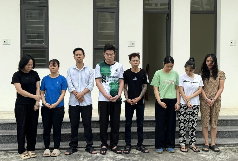 Các đối tượng trong đường dây sản xuất, buôn bán hàng giả là thực phẩm chức năng viên Vũ Hoàng Thanh Tâm.