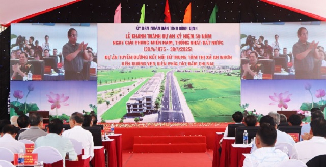 Quang cảnh Lễ Khánh thành dự án tại điểm cầu Bình Định. Ảnh: BTC Quang cảnh Lễ Khánh thành dự án tại điểm cầu Bình Định. Ảnh: BTC