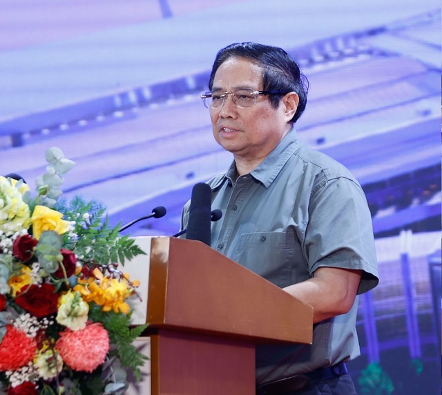 Thủ tướng Phạm Minh Chính phát biểu tại buổi lễ. Ảnh: VGP/Nhật Bắc Thủ tướng Phạm Minh Chính phát biểu tại buổi lễ. Ảnh: VGP/Nhật Bắc