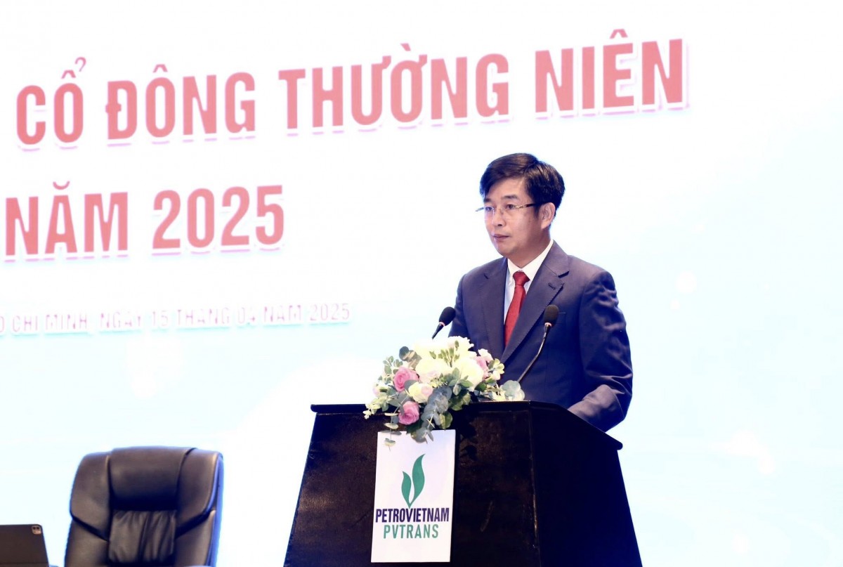 Ông Nguyễn Duyên Hiếu - Tổng Giám đốc PVTrans phát biểu tại Đại hội