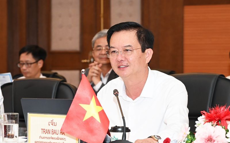 Phó Chủ tịch UBND tỉnh Hà Tĩnh Trần Báu Hà phát biểu tại buổi làm việc.