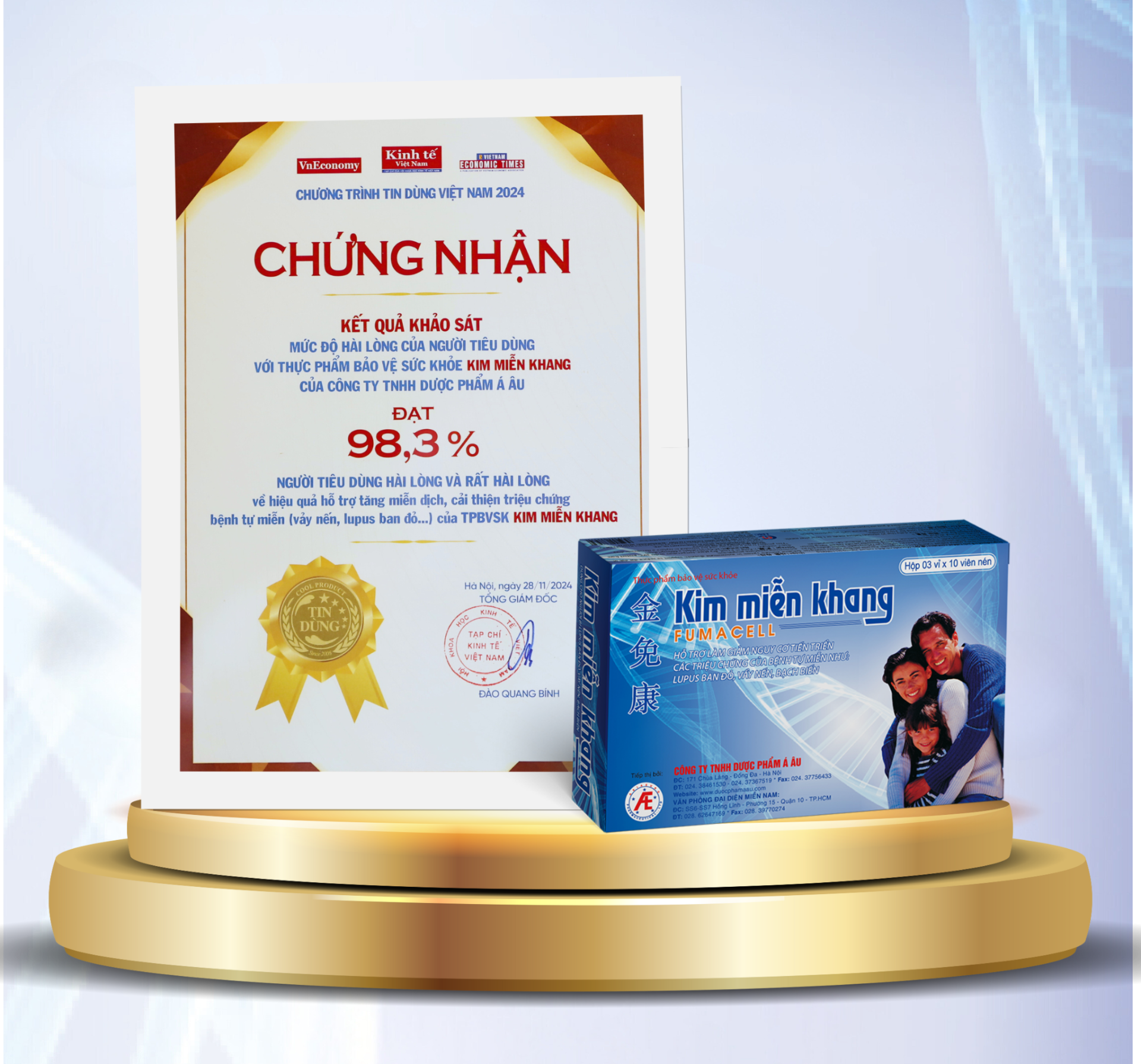 98,3% người dùng hài lòng về hiệu quả của Kim Miễn Khang 98,3% người dùng hài lòng về hiệu quả của Kim Miễn Khang