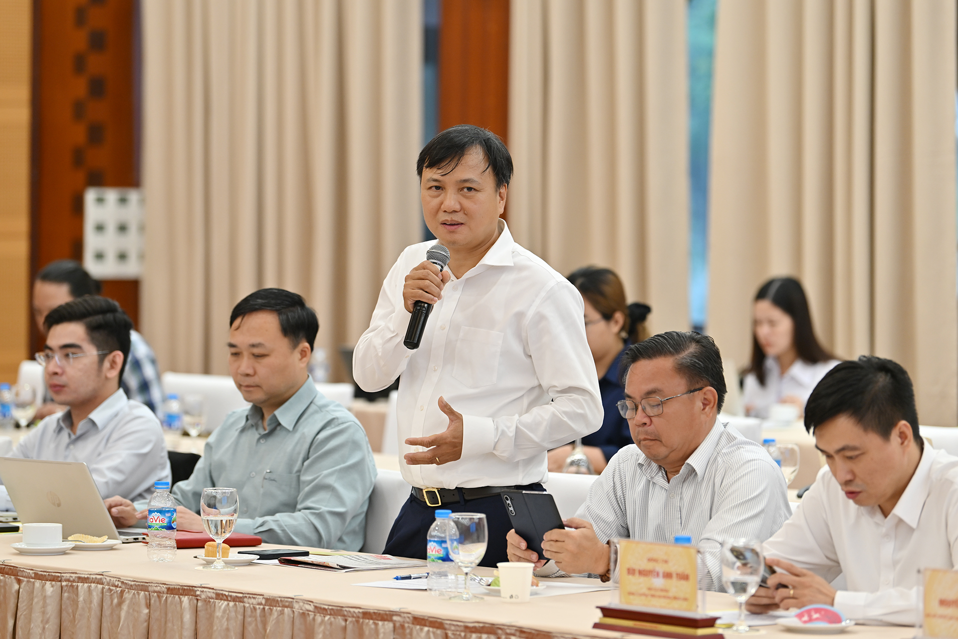 Ông Trần Đình Thanh - Chủ tịch HĐQT Tổng Công ty Cổ phần Bia - Rượu - Nước giải khát Hà Nội (HABECO) phát biểu Ông Trần Đình Thanh - Chủ tịch HĐQT Tổng Công ty Cổ phần Bia - Rượu - Nước giải khát Hà Nội (HABECO) phát biểu