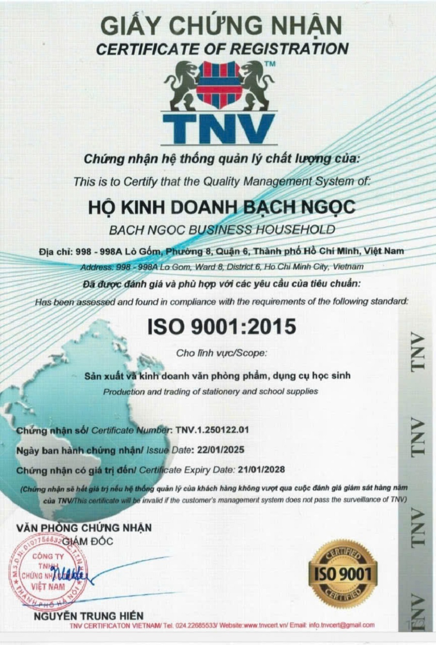 Việc đạt chứng nhận ISO là kết quả của quá trình đổi mới liên tục và tư duy phát triển bền vững của Thương hiệu Bút bi Thiên Lộc Việc đạt chứng nhận ISO là kết quả của quá trình đổi mới liên tục và tư duy phát triển bền vững của Thương hiệu Bút bi Thiên Lộc